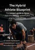 Person exercising with text overlay about 'The Hybrid Athlete Blueprint' and Hyrox training.